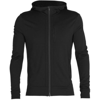 Icebreaker M Quantum Iii Ls Zip Hood - Black - Miehet - L - Partioaitta