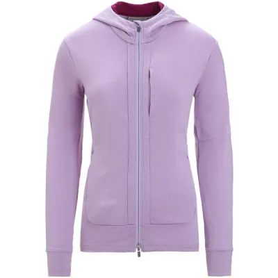Icebreaker W Quantum Iii Ls Zip Hood - Purple Gaze/go Berry/cb - Naiset - S - Partioaitta, kuva 1 / 1