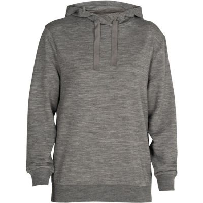 Icebreaker W Crush Ls Hoodie - Gritstone Hthr - Naiset - S - Partioaitta