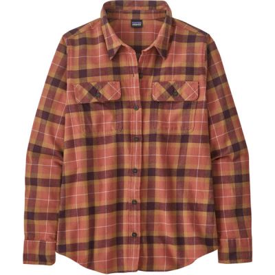 Patagonia W' S L/s Organic Cotton Mw Fjord Flannel Shirt - Vista: Burl Red - Naiset - S - Partioaitta