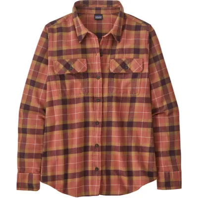 Patagonia W' S L/s Organic Cotton Mw Fjord Flannel Shirt - Vista: Burl Red - Naiset - S - Partioaitta, kuva 1 / 1