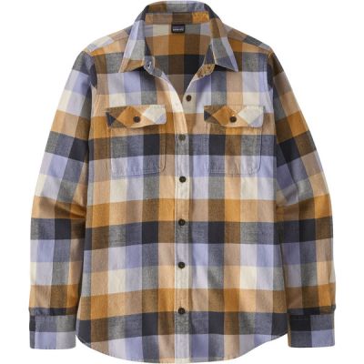 Patagonia W' S L/s Organic Cotton Mw Fjord Flannel Shirt - Guides: Dried Mango - Naiset - L - Partioaitta