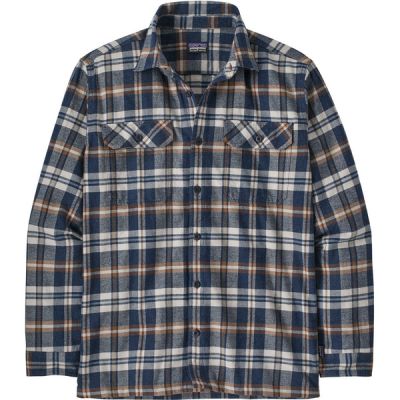 Patagonia M' S L/s Organic Cotton Mw Fjord Flannel Shirt - Fields: New Navy - Miehet - XL - Partioaitta