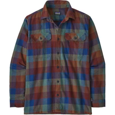 Patagonia M' S L/s Organic Cotton Mw Fjord Flannel Shirt - Guides: Superior Blue - Miehet - S - Partioaitta