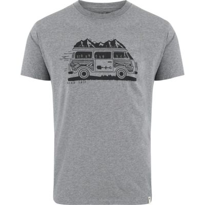 Tentree M Road Trip T-shirt - Grey Heather/meteorite Black - Miehet - S - Partioaitta