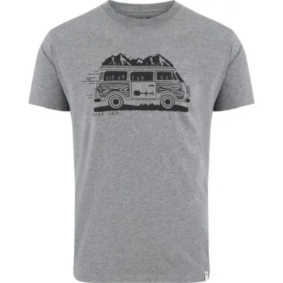 Tentree M Road Trip T-shirt - Grey Heather/meteorite Black - Miehet - M - Partioaitta