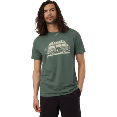 Tentree M Road Trip T-shirt - Dark Sage/oatmeal - Miehet - S - Partioaitta