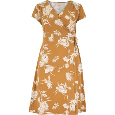 Sherpa Padma Wrap Dress - Caramel Lotus - Naiset - S - Partioaitta, kuva 1 / 1