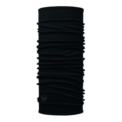 Buff Midweight Merino Wool Buff - Solid Black - Unisex - OneSize - Partioaitta