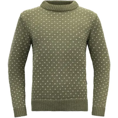 Devold Sørisen Wool Sweater - Lichen/offwhite - Unisex - S - Partioaitta, kuva 1 / 1