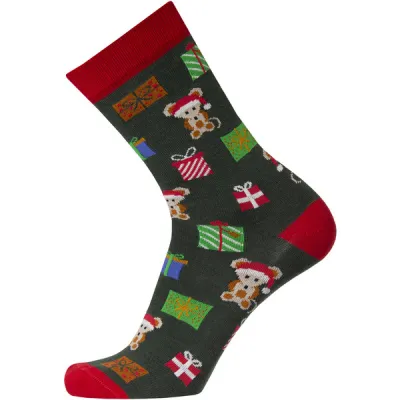 Sukkamestarit Merinovillasukat Joulu - Hiiri Lahjalaatikko Puna-vihre - Unisex - 39-42 - Partioaitta, kuva 1 / 1
