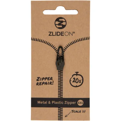 Zlideon Metal & Plastic Zipper Xxs - Black - OneSize - Partioaitta