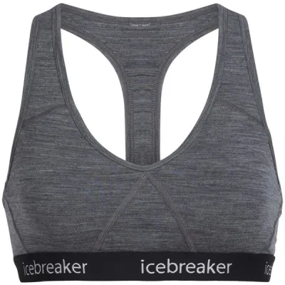 Icebreaker Women Merino Sprite Racerback Bra - Gritstone Hthr/black - Naiset - XS - Partioaitta, kuva 1 / 1