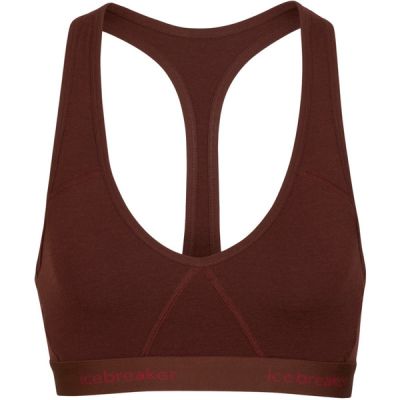 Icebreaker Women Merino Sprite Racerback Bra - Espresso - Naiset - S - Partioaitta