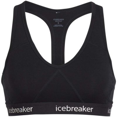 Icebreaker Women Merino Sprite Racerback Bra - Black - Naiset - XL - Partioaitta