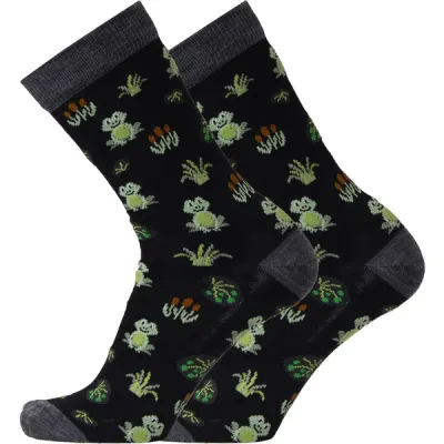 Sukkamestarit Merinovillasukat - Sammakko Kasvit Harmaa-musta - Unisex - 43-46 - Partioaitta, kuva 1 / 1