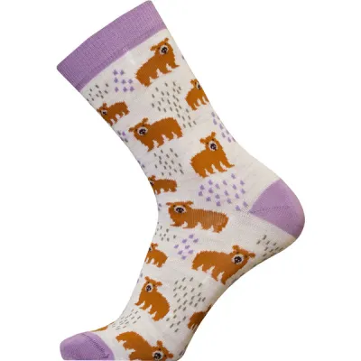 Sukkamestarit Merinovillasukat - Karhu Sateessa Laven-whitehthr - Unisex - 35-38 - Partioaitta, kuva 1 / 1