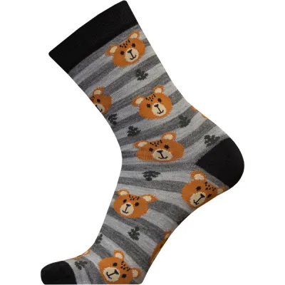 Sukkamestarit Merinovillasukat - Raitakarhu Musta-harmaa - Unisex - 39-42 - Partioaitta, kuva 1 / 1
