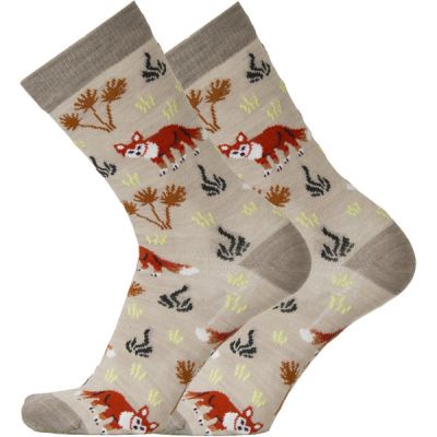 Sukkamestarit Merinovillasukat - Kettu Niityllä Hiekka - Unisex - 39-42 - Partioaitta