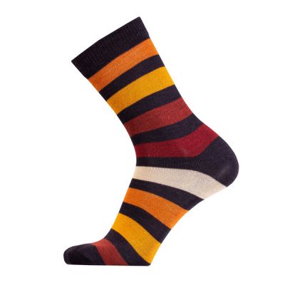 Sukkamestarit Merinovillasukat - Multiraita Ohut Autumnal - Unisex - 35-38 - Partioaitta