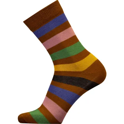 Sukkamestarit Merinovillasukat - Multiraita Kapea Fall Karam.ki - Unisex - 43-46 - Partioaitta, kuva 1 / 1