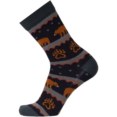 Sukkamestarit Merinovillasukat - Karhu Ja Karhuntassu Vihr-must - Unisex - 35-38 - Partioaitta, kuva 1 / 1
