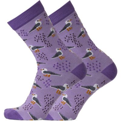 Sukkamestarit Merinovillasukat - Lokki Sateessa Liila - Unisex - 39-42 - Partioaitta