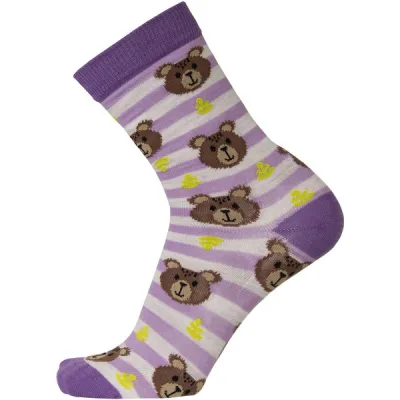 Sukkamestarit Merinovillasukat - Raitakarhu Liila - Unisex - 35-38 - Partioaitta, kuva 1 / 1
