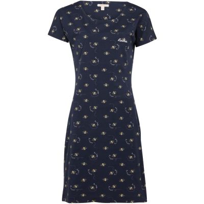 Barbour Harewood Print Dress - Navy Bee Print - Naiset - 10 - Partioaitta