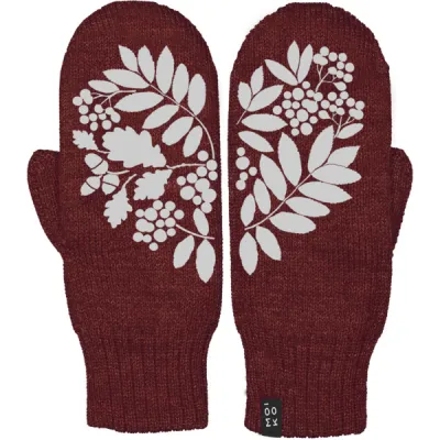 Moiko Pihla Double Layer Mittens - Cherry - Unisex - M - Partioaitta