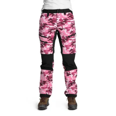 Is Not Enough Arete Zipoff Pants - Fuchsia Pink Camouflage - Naiset - S - Partioaitta