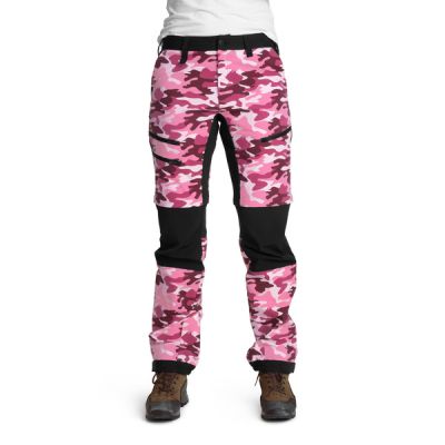 Is Not Enough Arete Zipoff Pants - Fuchsia Pink Camouflage - Naiset - XS - Partioaitta | Alk. 50,00 €
