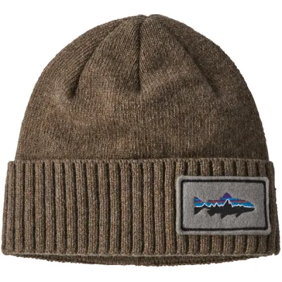 Patagonia Brodeo Beanie - Fitz Roy Trout Patch: Ash Tan - Unisex - OneSize - Partioaitta, kuva 1 / 1