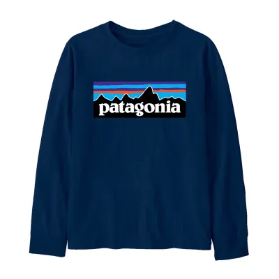 Patagonia K's L/S P-6 Logo T-Shirt New Navy, kuva 1 / 1