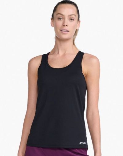 2XU Aero Singlet Black/Silver Reflective
