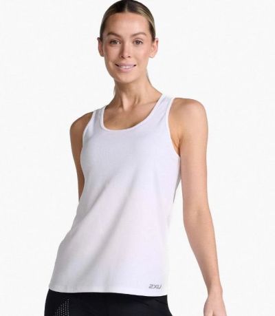 2XU Aero Singlet White/Silver Reflective