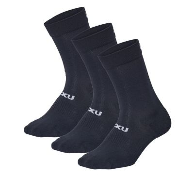 2XU Crew Socks 3 Pack Black/White