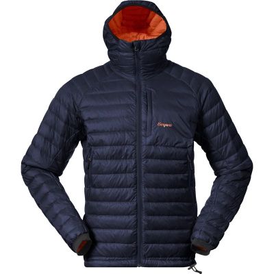 Bergans Vaagaa Light Down Jacket Hood Men Navy Blue/Alert Orange