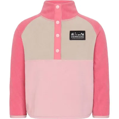Didriksons Monte Kids Half Button 4 Soft Pink, kuva 1 / 1