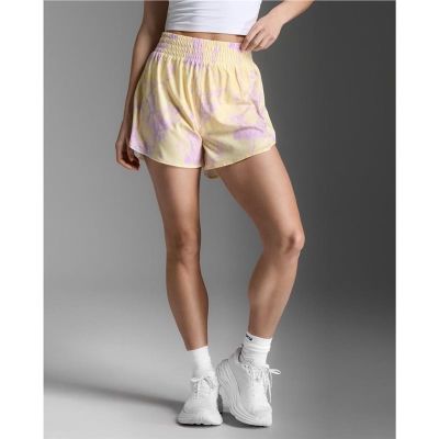 2XU Aero Hi-Rise 4 InchShorts Pixel Lemon/White Reflective