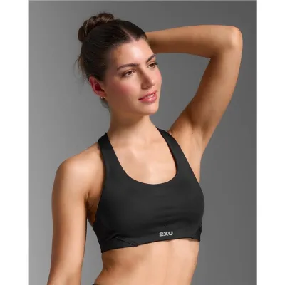 2XU Aero Mesh Medium Impact Bra Black/Silver Reflective, kuva 1 / 1