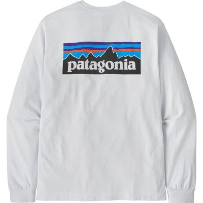 Patagonia P-6 Logo LS Responsibili-Tee Men White