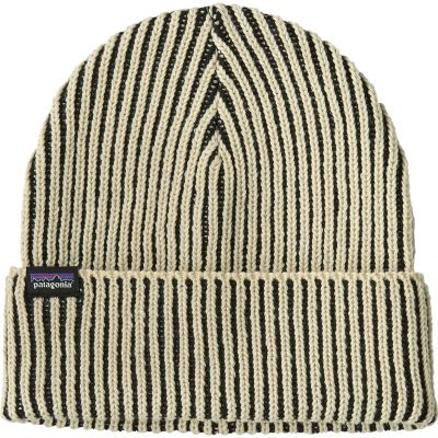 Patagonia Fishermans Rolled Beanie Contrast Stripe: Black
