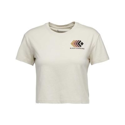 Black Diamond W Faded Crop Ss Tee Off White