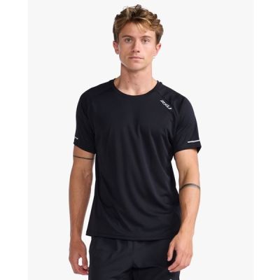 2XU Aero Tee Black/Silver Reflective
