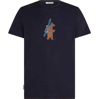 Icebreaker Men Merino 150 TechLite SS Tee Bear Tour Midnight Navy