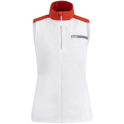 Swix Roadline Wind Vest W Bright White/Fiery Red