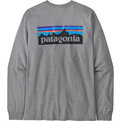Patagonia P-6 Logo LS Responsibili-Tee Men Gravel Heather