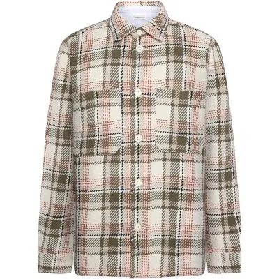 KnowledgeCotton Apparel Checked Overshirt Creme Check, kuva 1 / 1