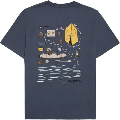 KnowledgeCotton Apparel Regular Sl Heavy Single Jersey Printed T-Shirt Vintage Indigo, kuva 1 / 1